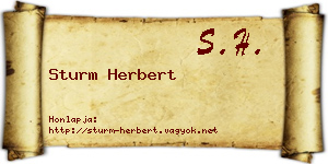 Sturm Herbert névjegykártya